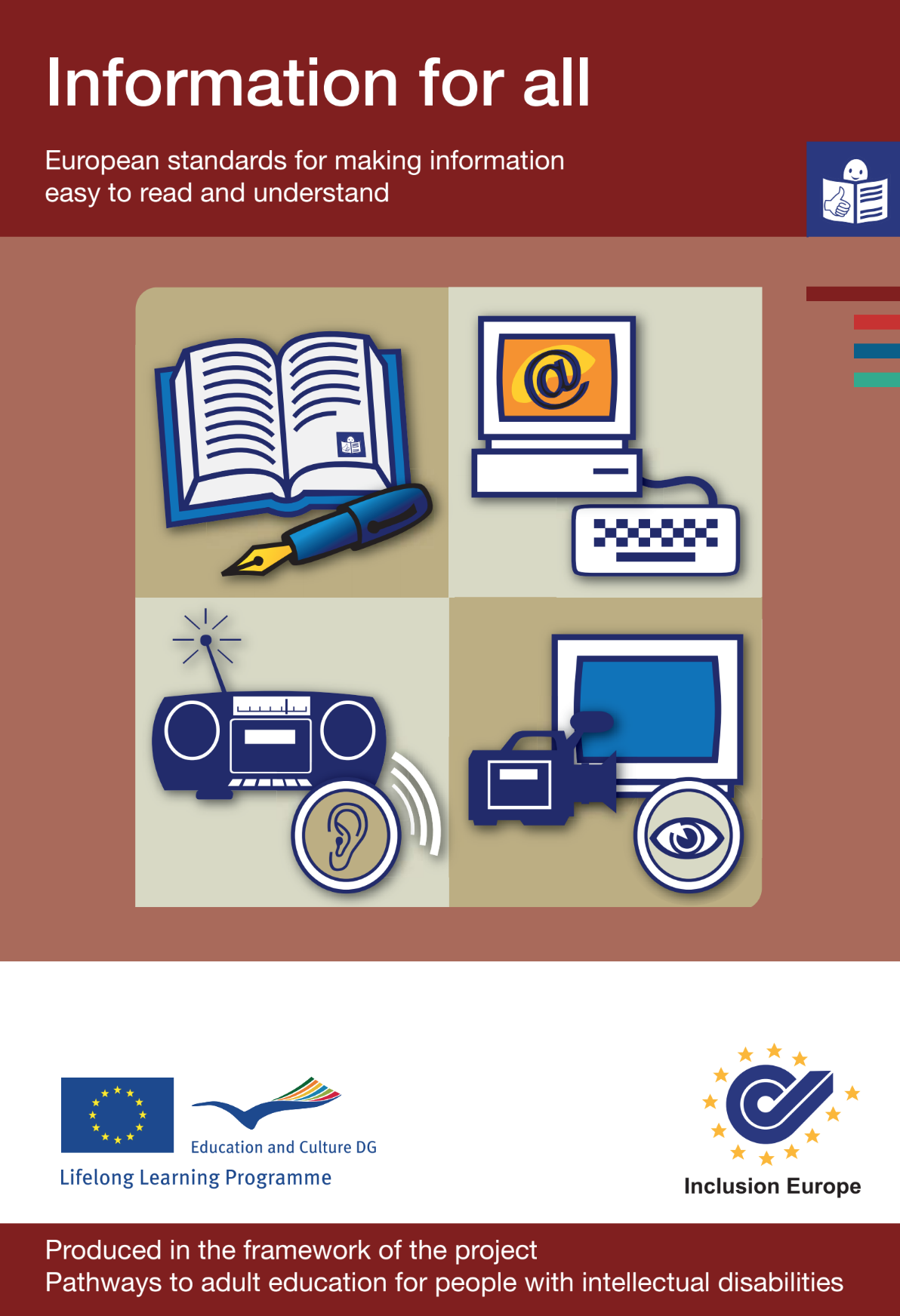 Εξώφυλλο Οδηγιών για Συντάκτες Υλικού για Ανάπτυξη Easy-To-Read Εντύπων στα Ελληνικά | Ομάδες εργασίας.
